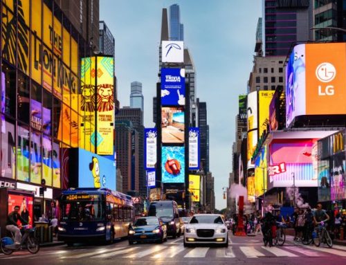 Il distretto dei teatri di Broadway a Times Square