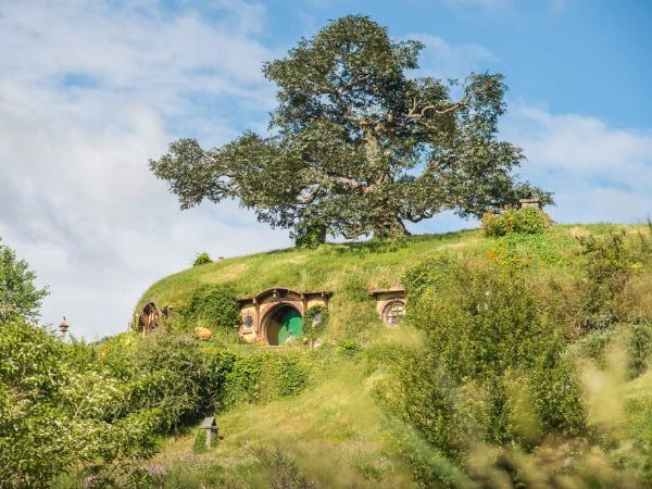 Visitare The Bag End un'iconica famosa buca hobbiton (casa Bilbo & Frodo) nel film hobbiton ambientato a Matamata, in Nuova Zelanda